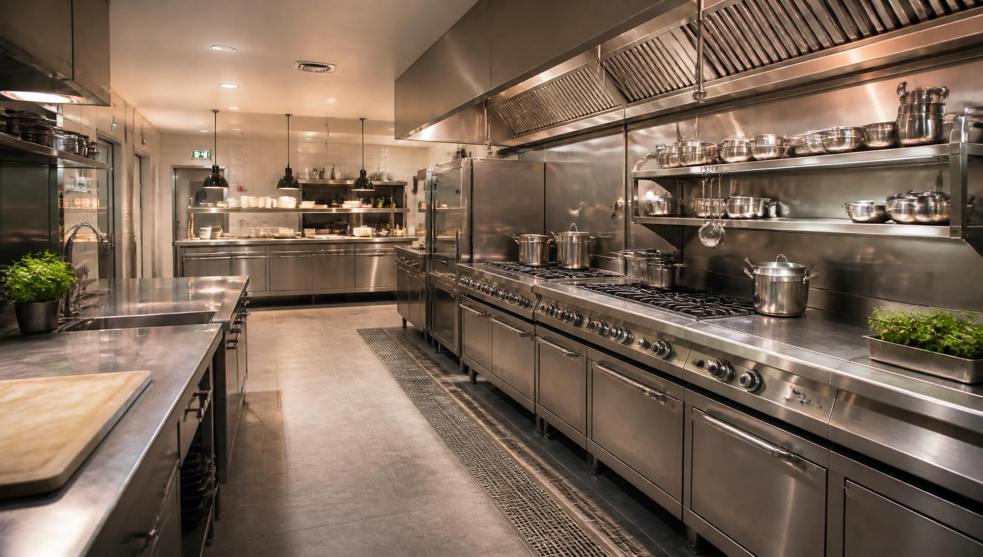 Cucina professionale pulita e igienizzata